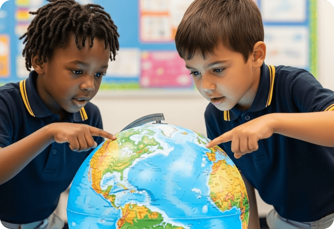 Teacher and students engaged in learning